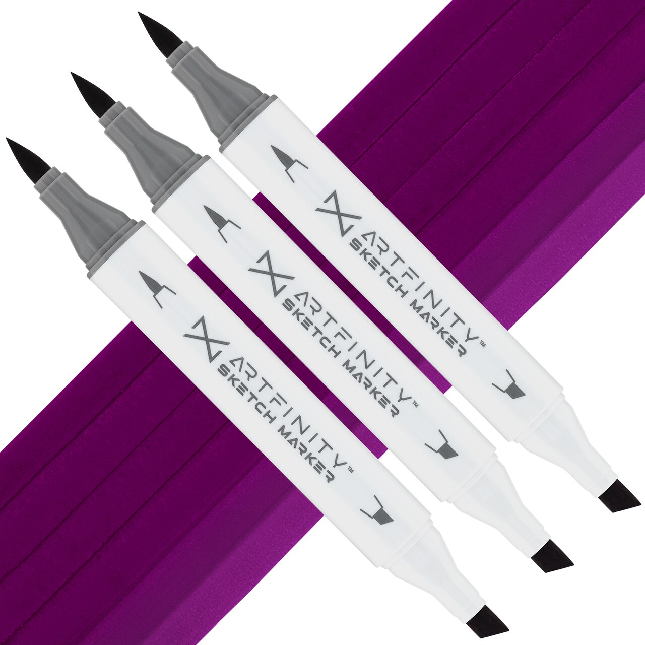 Artfinity Sketch Marker Sets - Set of 3 - Violet V5-7, Vibrant, Professional, Dye-Based Alcohol Markers for Artists, Drawing, Travel, & More